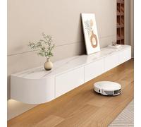 Meuble TV flottant moderne avec tiroirs - Meuble TV mural pour salon - Console multimédia en bois pour chambre à coucher