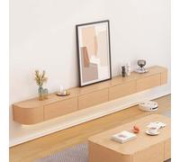 Meuble TV flottant moderne, console multimédia murale avec portes, meuble de rangement spacieux pour salon, design de ferme contemporain (bois, 2300 cm)