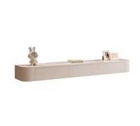 Meuble TV flottant moderne du milieu du siècle - Armoire murale en bois massif avec grand rangement, rail coulissant silencieux, dos creux, capacité de 100 kg, 120 x 24 x 20 cm pour salon