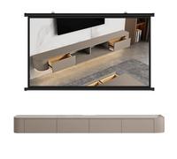 Meuble TV flottant moderne - Meuble mural en bois massif, console multimédia haute brillance avec porte, grand centre de rangement, 220 cm (kaki) - Élégant et fonctionnel