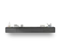 Meuble TV flottant moderne pour petits appartements, console multimédia murale avec 2 tiroirs, meuble de rangement gris élégant sous la télévision (taille : 140 cm)