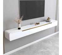 Meuble TV Flottant Mural avec tiroirs, Console Moderne Gain de Place pour Salon ou Gaming(Blanc,200CM)
