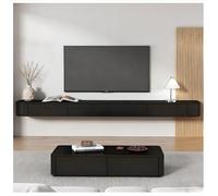 Meuble TV Flottant Mural Console Multimédia Gaming Grand Rangement Divertissement, Console De Rangement pour Télévision, Top Box, Câble, Routeur, pour Salon, Chambre À Coucher.(Black-C,240)