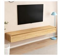 Meuble TV Flottant Mural Console Multimédia Gaming Grand Rangement Divertissement, Console De Rangement pour Télévision, Top Box, Câble, Routeur, pour Salon, Chambre À Coucher.(Natural-A,160)