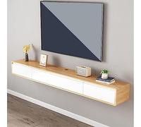 Meuble TV Flottant Mural - Étagère TV Flottante - Meuble TV Suspendu, Meuble TV Moderne De 140 Cm, Meuble TV Flottant En Bois MDF, Console Média Murale Pour Centre De Divertissement ( Color : White+ye