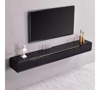 Meuble TV Flottant Mural - Étagère TV Flottante - Meuble TV Suspendu, Meuble TV Moderne, Meuble TV Flottant, Centre De Divertissement Mural, Console Multimédia, Trou De Câble Caché(Schwarz,120*24*20cm