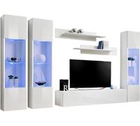 Meuble TV FLY C3 Design, en blanc brillant. Meuble suspendu moderne et tendance pour votre salon.