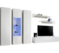 Meuble TV FLY C4 Design, couleur blanc brillant. Meuble suspendu moderne et tendance pour votre salon.