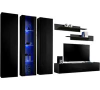 Meuble TV FLY C4 Design, en noir brillant. Meuble suspendu moderne et tendance pour votre salon.