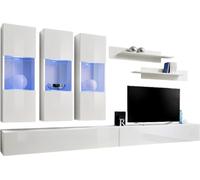 Meuble TV FLY E2 Design, en blanc brillant. Meuble suspendu moderne et tendance pour votre salon.