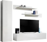 Meuble TV FLY G1 au design moderne, en blanc brillant. Meuble suspendu moderne et tendance pour votre salon.