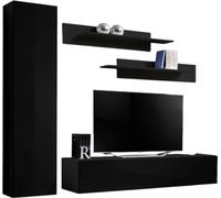 Meuble TV FLY G1 Design, noir brillant. Meuble suspendu moderne et tendance pour votre salon.