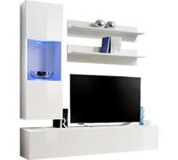 Meuble TV FLY H3 Design, en blanc brillant. Elément suspendu moderne et tendance pour votre salon.