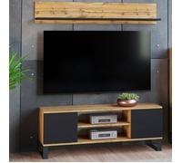 Meuble TV Focus 155 chêne artisan/noir, pieds métal loft