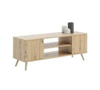 Meuble tv focus 155 cm - chêne artisan, piètement bois