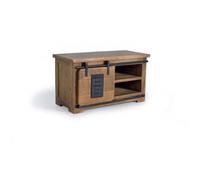 Meuble TV - Giner y Colomer - Bois de manguier - Style industriel - Porte coulissante