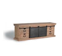 Meuble TV - Giner y Colomer - Industriel - Bois de manguier - 170 cm - Noir
