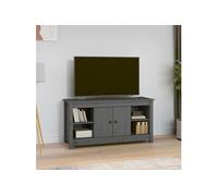 Vidaxl Meuble Tv Gris 103x36,5x52 Cm Bois De Pin Massif Multicolore
