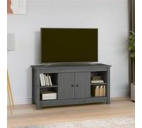 Vidaxl Meuble Tv Gris 103x36,5x52 Cm Bois De Pin Massif Multicolore