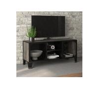 vidaXL Meuble TV Gris 105x36x47 cm Métal et MDF