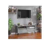 Meuble TV gris béton 100x34,5x44,5 cm bois d ingénierie