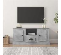 vidaXL Meuble TV gris béton 100x35,5x45 cm bois d'ingénierie 4 tiroirs