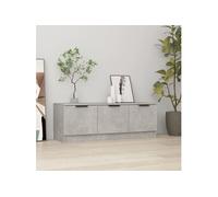 Vidaxl Meuble Tv Gris Béton 102x35x36,5 Cm Bois D'ingénierie Multicolore