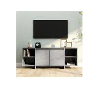 Vidaxl Meuble Tv Gris Béton 130x35x50 Cm Bois D'ingénierie Gris
