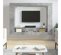 Meuble TV gris béton 152x22x113 cm bois d ingénierie Gris G