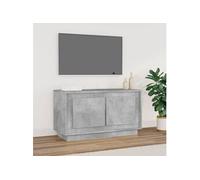 vidaXL Meuble TV, Armoire de Télévision avec 2 Compartiments et Portes, Meuble de Télé avec Rangement Salle de Séjour, Moderne, Gris Béton Bois d'Ingénierie