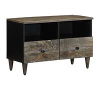Meuble TV gris clair 70x33,5x46 cm bois massif de manguier banc TV vidaXL