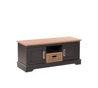Meuble TV gris foncé et bois clair GARET
