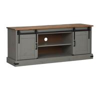 Meuble TV Halden 150 x 40 x 60 cm avec Portes coulissantes et Rangement Moderne en pin Gris 02_0057825