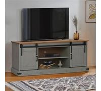 vidaXL Meuble TV Halden 2 Portes coulissantes Gris 150x40x60 cm, Meuble télé, Meuble de Support TV, Console TV, Buffet TV, Meuble multimédia