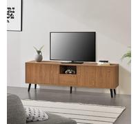 Meuble TV Hedemora imprimé et ouvert 140x30x45,5cm bois coloré