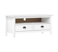 Meuble TV - HELLOSHOP26 - Hill Range - Bois massif - 110 x 40 x 47 cm - 2 tiroirs