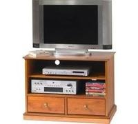 Meuble TV Hifi sur Roulettes Merisier Louis Philippe marron G