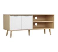 Meuble tv - HOMCOM - banc télévision jusqu'à 46 pouces design scandinave 2 portes 2 niches passe-câbles - 110x39x48,8cm