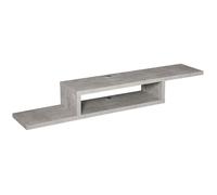 HOMCOM Meuble TV Mural Flottant Suspendu Support TV - étagère Murale Flottante - Niche, Passe-Fils - Gris