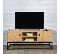 The home deco factory Meuble TV Abbott bois et métal 2 portes Naturel