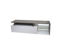 Mendler Meuble TV HWC-L35 - bois 47x170x40 cm - compartiment de rangement, aspect béton blanc