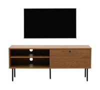 Meuble TV HWC-N78, Buffet bas Armoire TV, style scandinave Métal Bois Mélamine MVG 50x120x40cm naturel