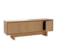 Rack TV HWC-O34, Table de télévision Lowboard Commode, tiroirs de rangement, mélamine 51,5x150x39,5cm ~ Orme naturel