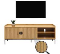 Meuble TV HWC-O39, meuble TV, table TV, meuble bas, commode, mélamine MDF 56x150x40cm naturel
