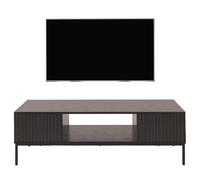 Meuble TV HWC-O39, Tableau TV Table basse Armoire TV Compartiments, mélamine MDF 39x120x60cm aspect bois noir