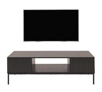 Meuble TV HWC-O39, Tableau TV Table Basse Armoire TV Compartiments, mélamine MDF 39x120x60cm - Aspect Bois Noir