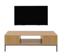 Meuble TV HWC-O39, Tableau TV Table basse Armoire TV Rangement, mélamine MDF 39x120x60cm naturel