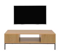 Meuble TV HWC-O39, Tableau TV Table Basse Armoire TV Rangement, mélamine MDF 39x120x60cm - Naturel
