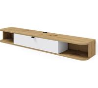 Meuble TV Icarus 156 cm ARTISAN CHÊNE / BLANC MAT - Meuble TV mural - Meuble suspendu - Buffet bas moderne pour le salon