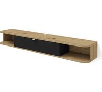 Meuble TV Icarus 156 cm ARTISAN CHÊNE / NOIR MAT - Meuble TV mural - Meuble suspendu - Buffet bas moderne pour le salon